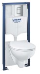 GROHE - Solido Set předstěnové instalace, klozetu Bau Ceramic a sedátka softclose, tlačítko Skate Cosmopolitan, chrom 39586000