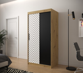 Šatní skříň Abi Jodelka Barva korpusu: Dub artisan, Rozměry: 100 cm, Dveře: Bílá mat