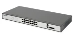 DIGITUS 16-Port PoE černá / Switch / Nespravovaný / 10/100 / PoE 250W / 2x SFP combo (DN-95342-1)