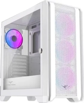 PREYON Nest Windy+ ARGB bílá / ATX / USB-A 3.0 /USB-A 2.0 / USB-C / 4x 120mm / bez zdroje / průhledná bočnice (PRENWP04W)