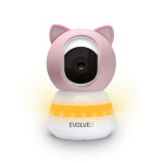 EVOLVEO Baby Monitor LUX- Chytrá 360° videochůvička s nočním viděním, detekcí pláče a pohybu, růžová