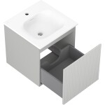 MEXEN/S - Rivel koupelnová skříňka 45 cm s umyvadlem Vela, 1 šuplík, reliéf , šedá mat/bílá mat 91A20-04547-1-BF62-W23M01