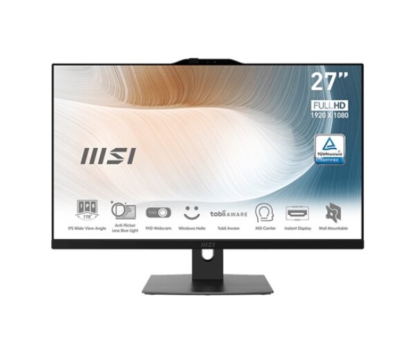 MSI AIO Modern AM272P 1M-1294XEU, Intel Core 5 120U, 27‘‘ FHD, Anti-Glare, 16GB, 512GB SSD, N/A, N/A, White EDF_2666551