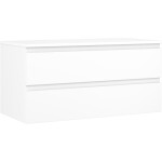 MEXEN/S - Orio koupelnová skříňka pod umyvadlo 100 cm s deskou, 2 zásuvky, bílá mat 91A10-10047-2-BFFC01