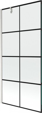 MEXEN/S - Next vanová zástěna FIX 90 x 150, černá vzor, nikl kartáčovaná 895-090-000-00-77-97