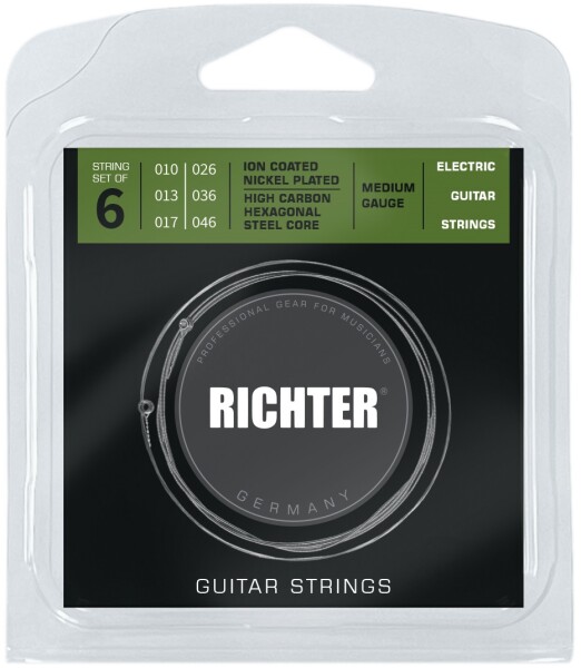 Richter Electric Guitar Strings Ion Coated, Medium 10-46