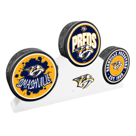 Mustang Puk Nashville Predators NHL 3 Puck Podium Set
