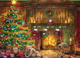 EUROGRAPHICS Puzzle Labradoři u stromečku