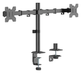 Equip černá / Stolní držák pro dva monitory / 17-32" / VESA 75-100 mm / nosnost 10 kg / 360° otočení (650176)