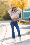 Sexy Highwaist Push up použitý vzhled flarred Jeans denimblue