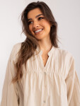 Béžová dámská košile na knoflíky bavlny