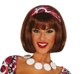 Ptakoviny.cz Paruka mikádo s ofinou hnědá