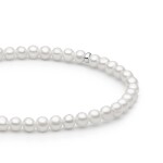 Perlový náramek Agnes - pravé perly, stříbro 925/1000, 17 cm Bílá