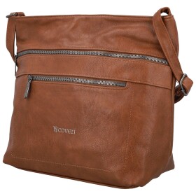 Stylová dámská koženková crossbody kabelka Olbba, hnědá
