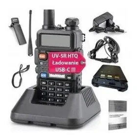 Baofeng UV-5R HTQ černá / Vysílačka / USB-C / 5 W / FM rádio (UV-5R HTQ USB-C)