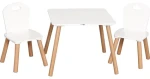 FreeOn Dřevěný stolek s židlemi Athena bílý (40437)