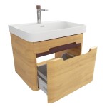 Koupelnová skříňka s umyvadlem SAT Fusion 57,5x43x45 cm dub medový mat SATFUSION60DMMWBA SATFUSION60DMMWBA