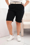 Dámské bavlněné šortky Plus Size s páskem černý 3XL