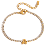 ELENYS Initial A – pozlacený náramek 18K žluté zlato Délka náramku: 16+5 cm / max. 21 cm
