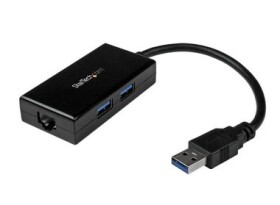 StarTech USB 3.0 adaptér s Hubem černá / pro síťové připojení / 2x USB 3.0 / RJ45 (USB31000S2H)