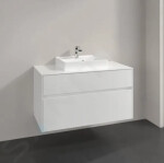 VILLEROY & BOCH - Collaro Umyvadlová skříňka, 1000x548x500 mm, 2 zásuvky, Glossy White C01600DH