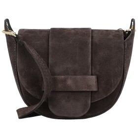 Stylová dámská kožená crossbody kabelka Chiara Weia, tmavě hnědá