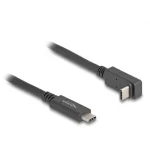 Delock USB-C rovný/lomený kabel 1 m černá / USB kabel / USB 3.2 Gen 2 / 10 Gbps / PD 60 W / DP Alt Mode 4K (80034)
