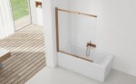 Vanová zástěna SAT Vision 140x120 cm broušený rose gold SATVZVI120RG SATVZVI120RG