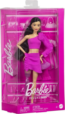 Barbie deluxe modelka - šaty s růží - Mattel Barbie