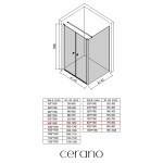 CERANO - Sprchový kout Antelo L - L/P - 6 mm - černá matná, transparentní sklo - 96x80 - otočný CER-666571