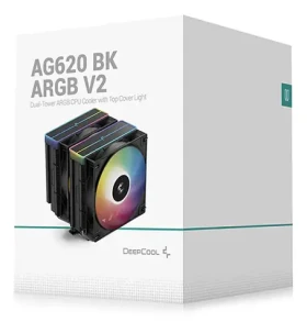 DEEPCOOL AG620 BK ARGB V2 černá / Chladič CPU / 2x 120 mm ARGB / Hydro Bearing / AMD + Intel (R-AG620-BKAMMN-GJD)