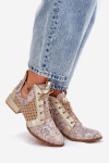 Kožené Kotníkové Boty Maciejka 05541-04 Béžovo-Zlaté 37