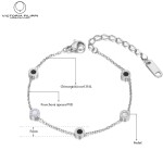 Ocelový náramek Sofia - chirurgická ocel, římské číslice, Stříbrná 15 cm + 5 cm (prodloužení)