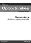 New Opportunities Elementary slovníček CZ