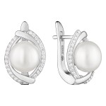 Stříbrné náušnice bílou perlou stříbro 925/1000, Bílá