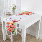 Běhoun s potiskem ČERVENÉ VLČÍ MÁKY 40 x 110 cm