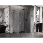MEXEN/S - Lunar L sprchový kout dveře křídlové pravá 90 x 80, transparent, grafit kartáčovaná 834L-090-080-66-00-P