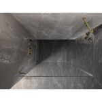 MEXEN/S - Lunar-B sprchový kout dveře křídlové levá 95 x 70 cm, transparent, zlato kartáčovaná 832-095-070-55-00-L