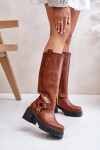 Dámské luxusní kožené kozačky 3432 Camel - Sweet Shoes 39