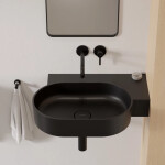 OMNIRES - OVO M+ umyvadlo na desku/závěsné - pravé, 64 x 44 cm, black lava mat; OVO645UWPBLV