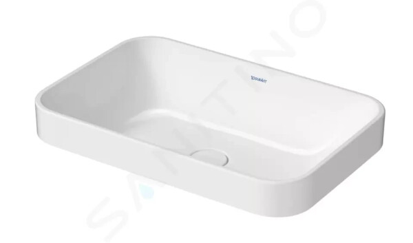 DURAVIT - Happy D.2 Plus Umyvadlová mísa zápustná 600x400 mm, bez přepadu, WonderGliss, bílá 23596000001