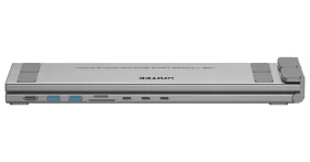 Unitek D1137AGY01 stříbrná / Dokovací stanice / USB-C / 3x USB-C / HDMI 4K / čtečka karet / PD 100W (D1137AGY01)
