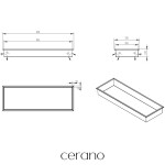 CERANO - Zápustná polička/nika s okrajem do obkladu - černá matná - 90x30x10 CER-417467