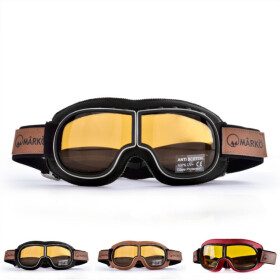 Mârkö B3 retro Café Racer brýle s výměnitelnými skly - Černá
