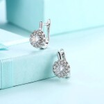 Náušnice Swarovski Elements Doria, Stříbrná