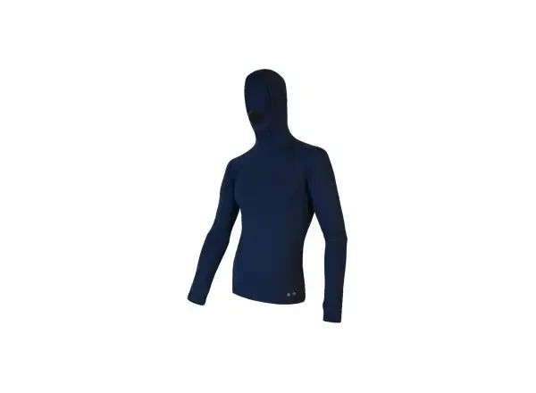 Sensor Merino DF pánské triko dlouhý rukáv s kapucí Deep Blue vel. XL