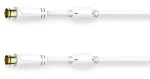 Hama SAT kabel Quick-F bílá / Koaxiální kabel / F-typ - F-typ / 100 dB / 3 m / pozlacený / ferity