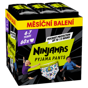 Ninjamas Pyjama Pants Kosmické lodě, 60 Plenkové Kalhotky, 7 Let, 17kg-30kg