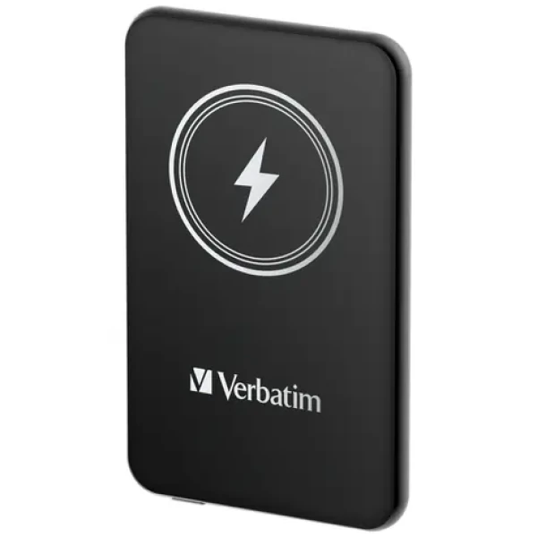 Verbatim Charge 'n' Go černá / Magnetická bezdrátová powerbanka / 5000 mAh / USB-C / MagSafe / 15–20 W (32240)