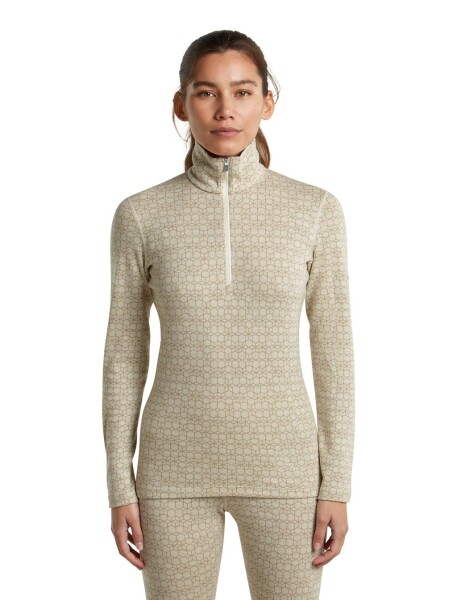 Dámské merino triko dlouhý rukáv ICEBREAKER Wmns Merino 260 Tech Vertex LS Half Zip AlpGeo, Undyed/Cumin/J velikost: M